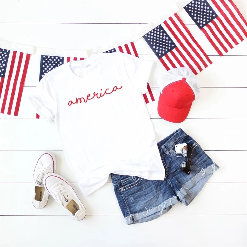 America | cursive print