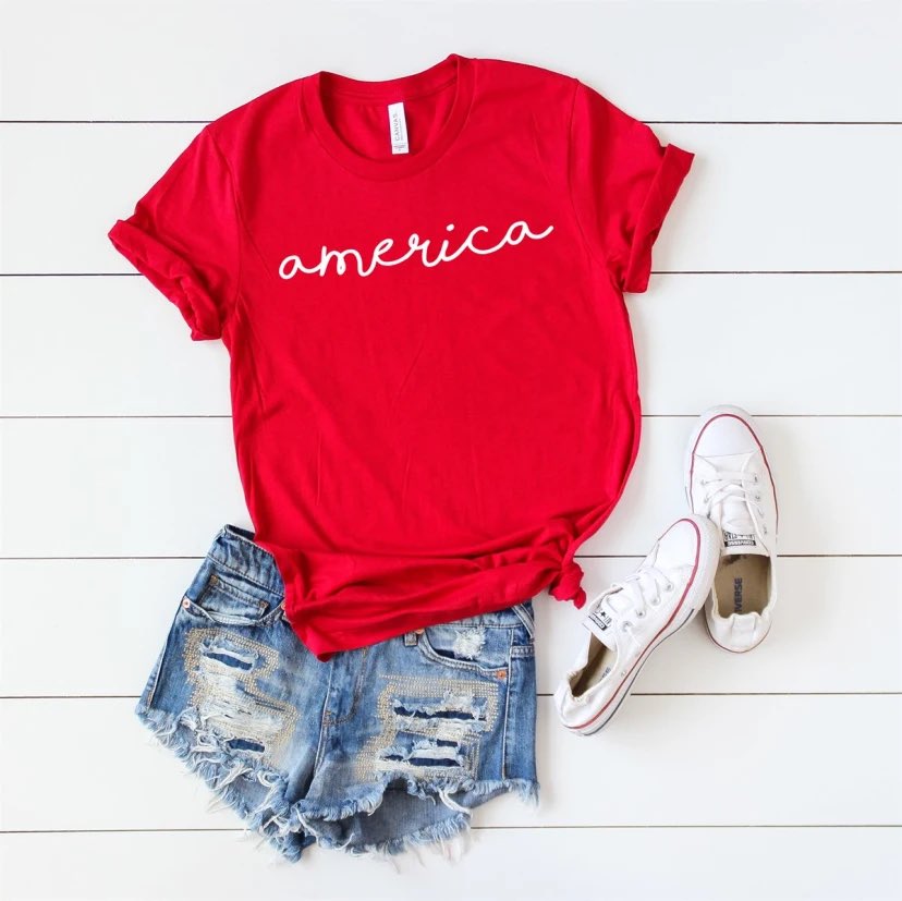 America | cursive print