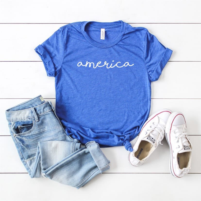 America | cursive print