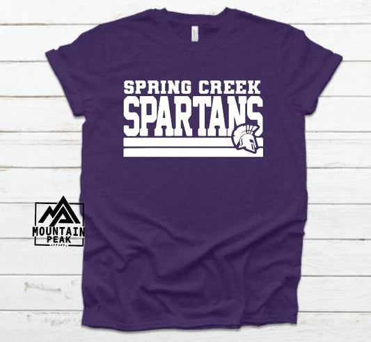 Spring Creek Spartans w/ Lines & Mascot | Spring Creek Spartans | School
