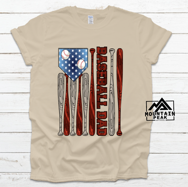 Baseball Dad Flag T-Shirt