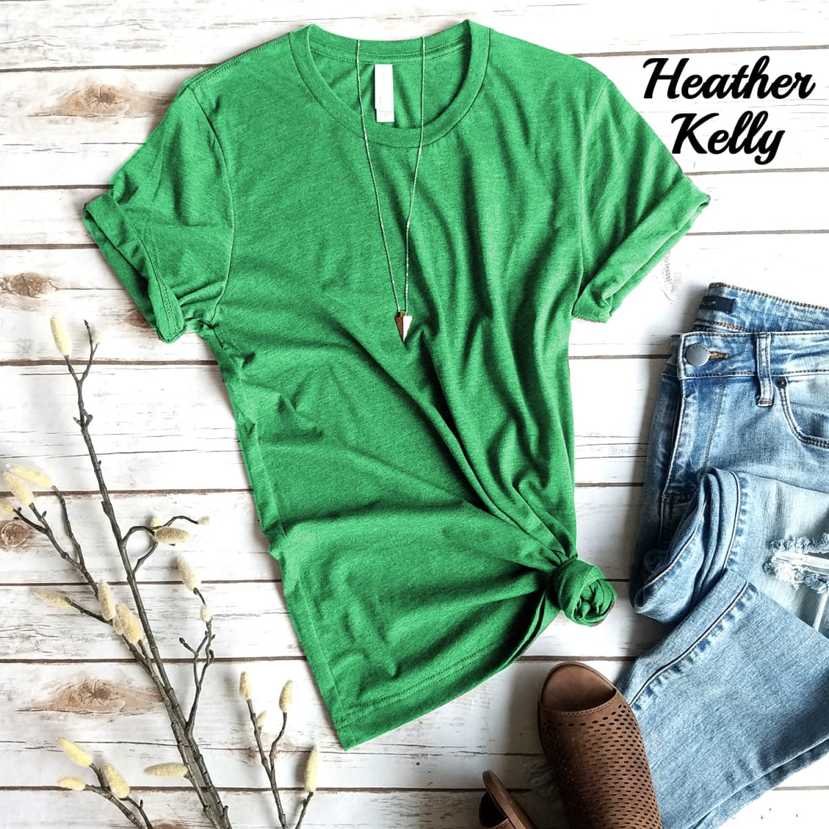Short Sleeve Crew Basic T-shirt | LIGHT GREENS