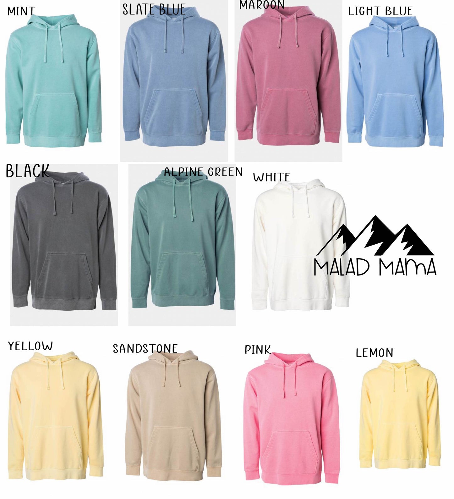 Midweight Pigment Dyed Hooded Pullover