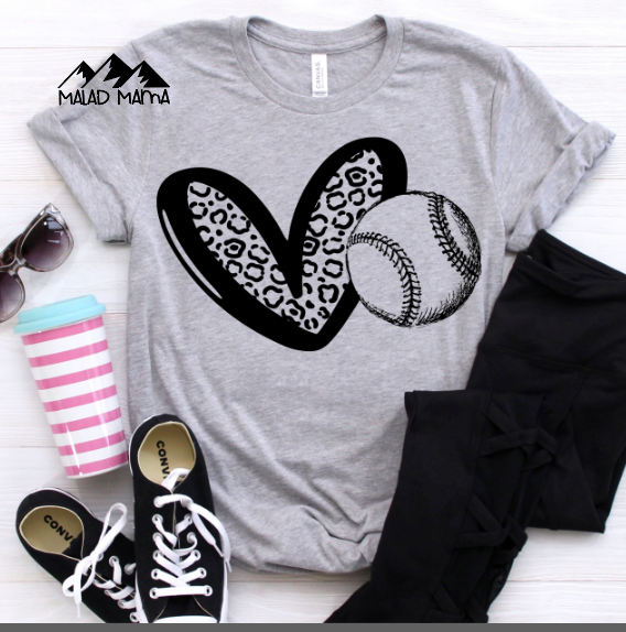 CHEETAH HEART AND BALL  | Baseball | Softball