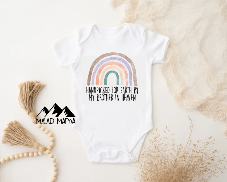 Handpicked for Earth by my brother in heaven | Baby Onesie