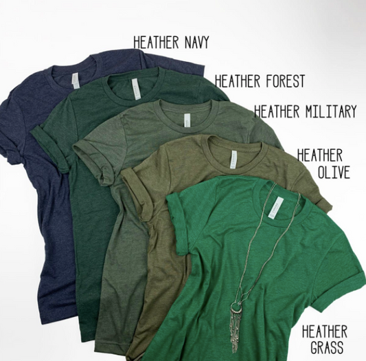 Short Sleeve Crew Basic T-shirt | DARK GREENS and BLUE