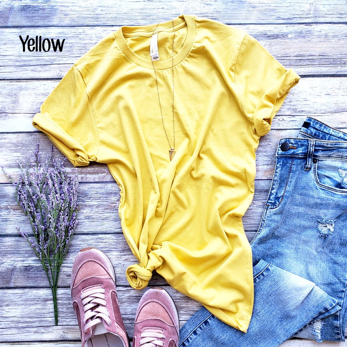 Short Sleeve Crew Basic T-shirt | YELLOWS/BROWN