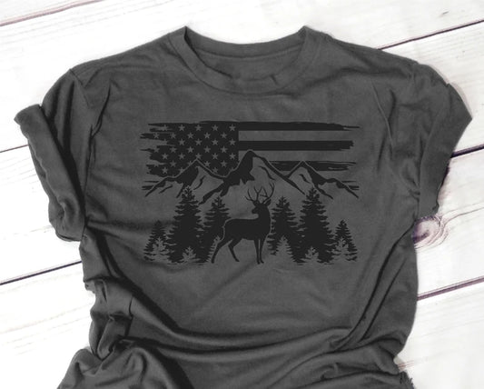 Buck Flag and Mountains Hunting