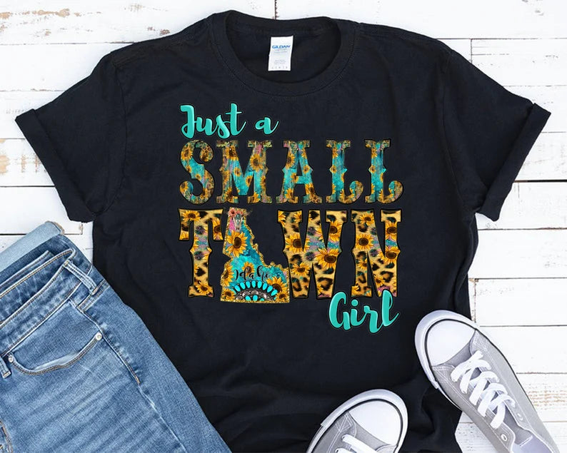 Just a Small Town Girl | Western | Turquoise | Sunflowers