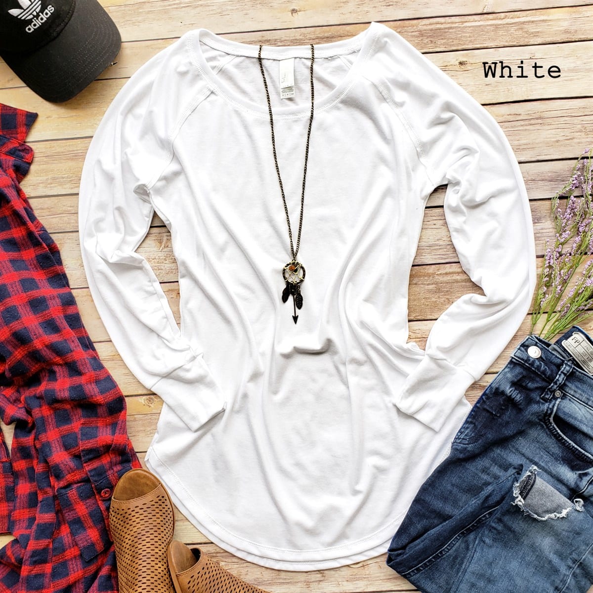 Long Sleeve Longer Length Curved Hem Tunic