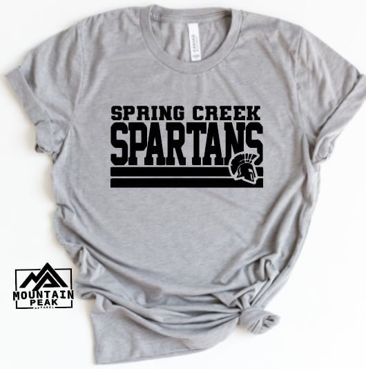 Spring Creek Spartans w/ Lines & Mascot | Spring Creek Spartans | School