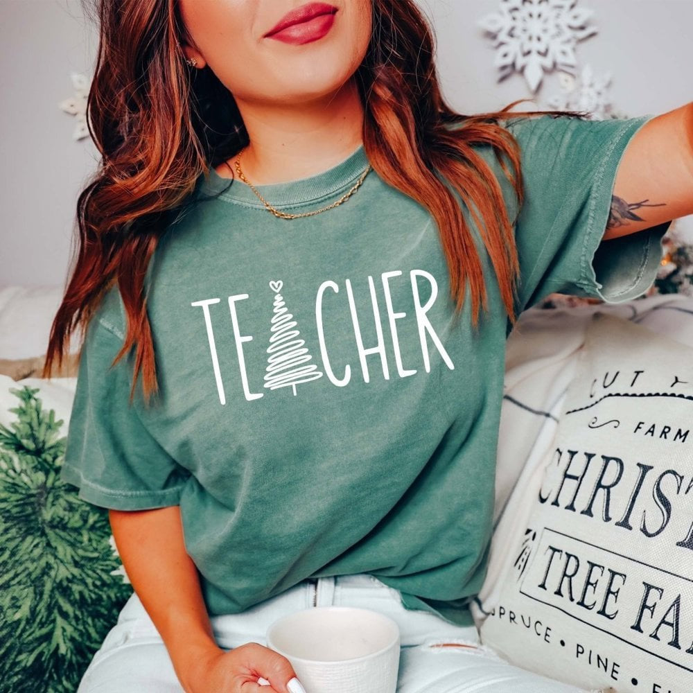 Teacher w/ Tree | Christmas | Holiday