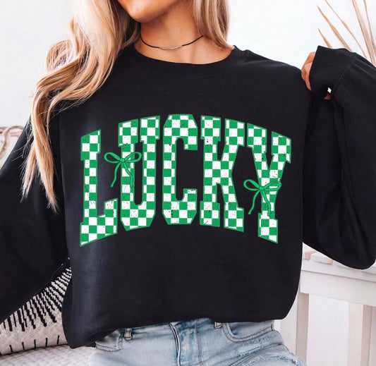 Lucky-green/white w/ bows | St. Patrick’s Day | Holiday