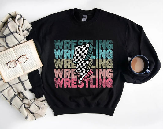 Wrestling X5 w/ checkered lightning | Wrestling | Sports