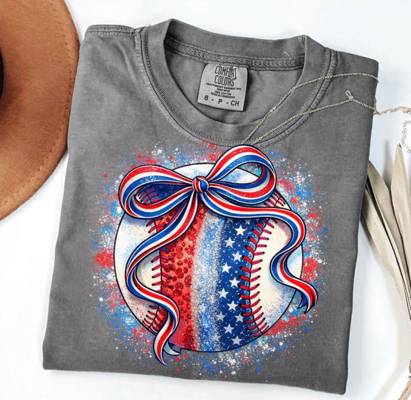 Red/White/Blue Baseball Bow | Baseball/Softball | Sports