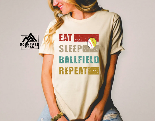 Eat Sleep Ballfield Repeat | Baseball/Softball | Sports