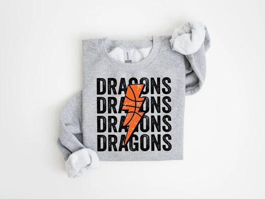 Dragons basketball lightening bolt  | Basketball | Sports