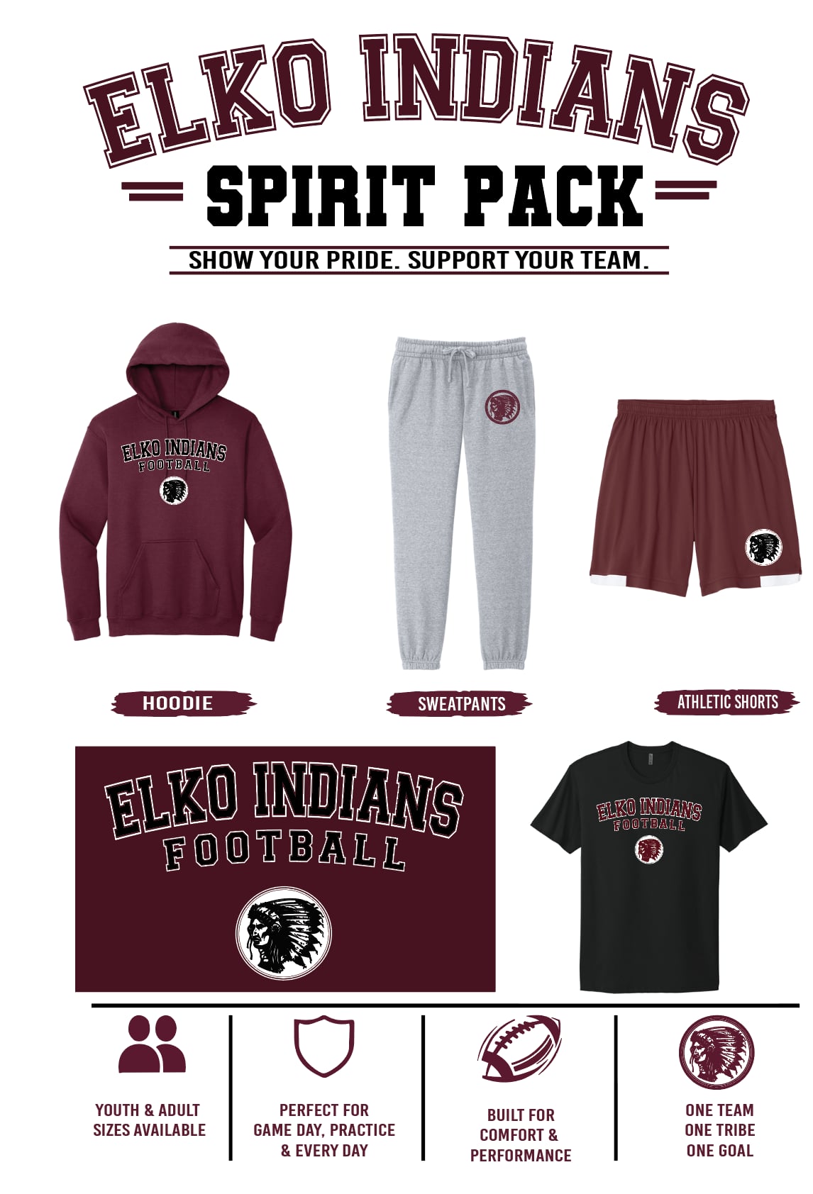 Indian Spirit Pack | Elko Junior Football League | Sports