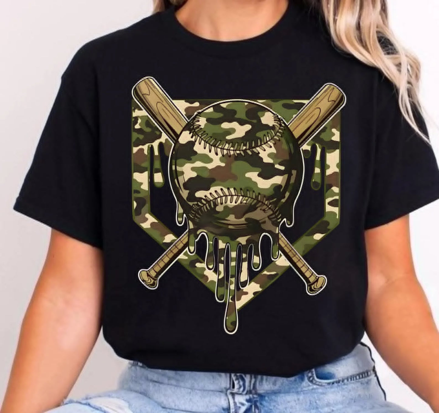 Camo Baseball Drip  | Baseball/Softball | Sports