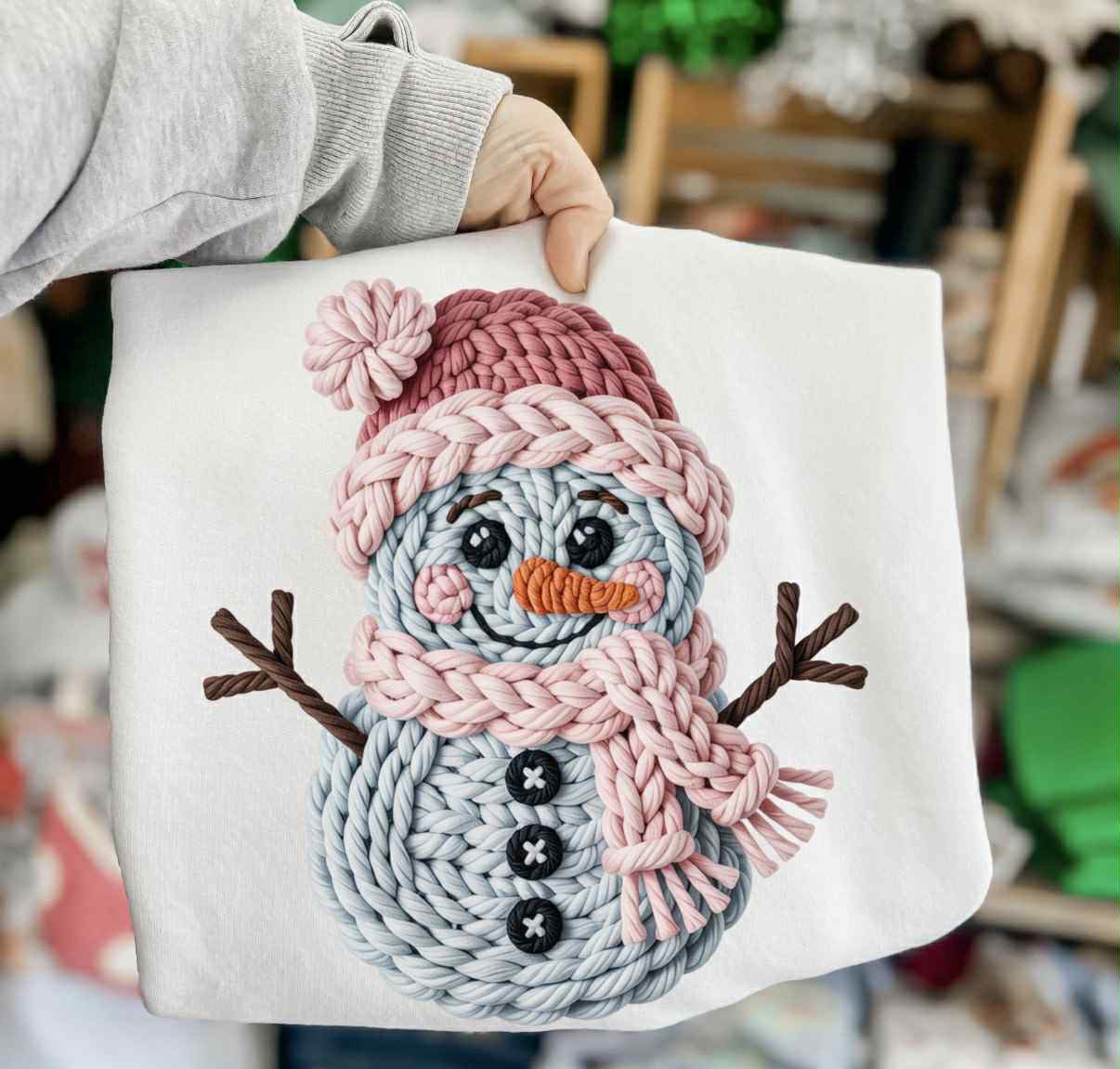 Faux Embroidery-Snowman | Christmas | Holiday