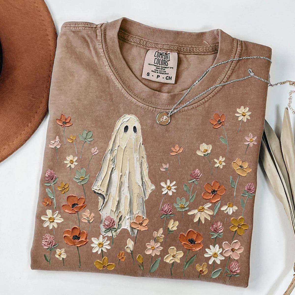 Ghost w/ Flowers | Halloween | Holidays