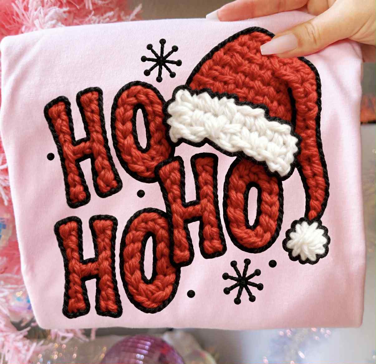 Faux Embroidery-HoHoHo Santa Hat | Christmas | Holiday