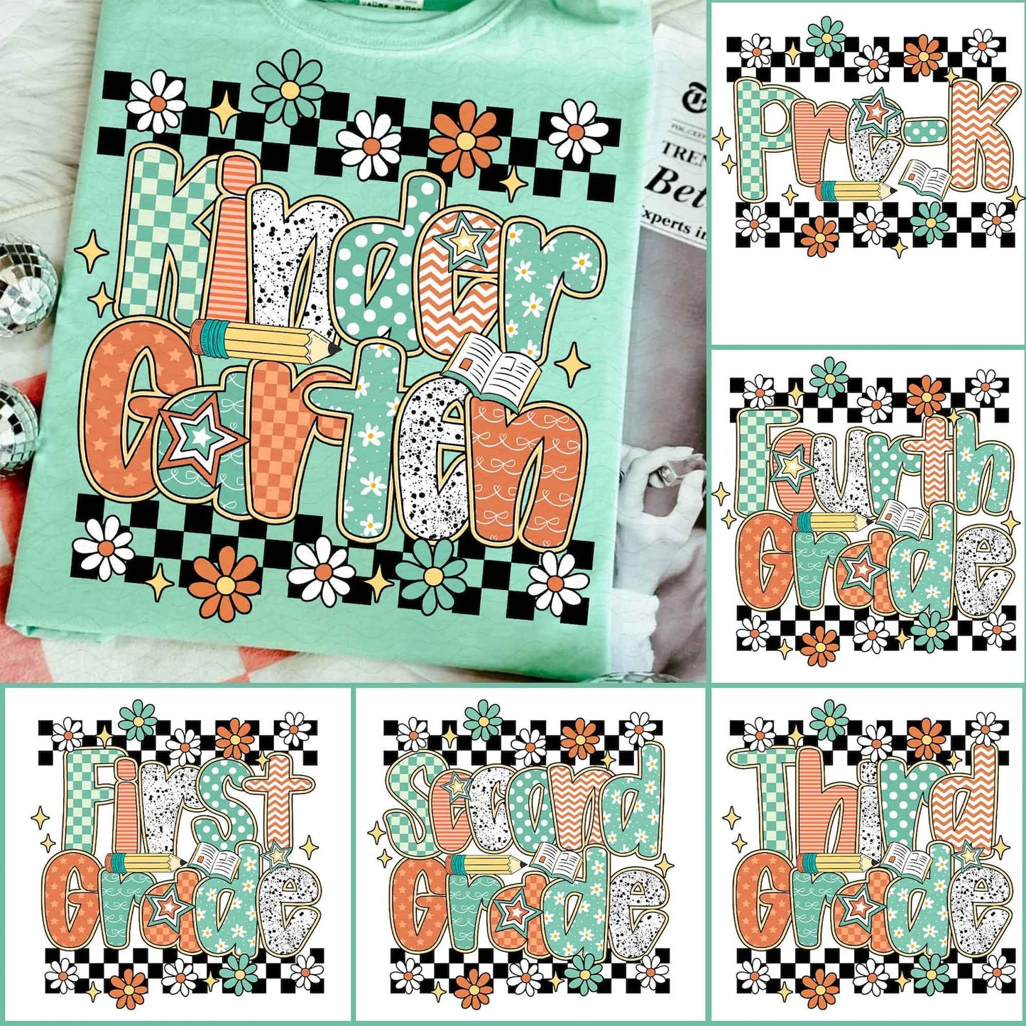 Checkered w/ Flowers Grades | Grades | School