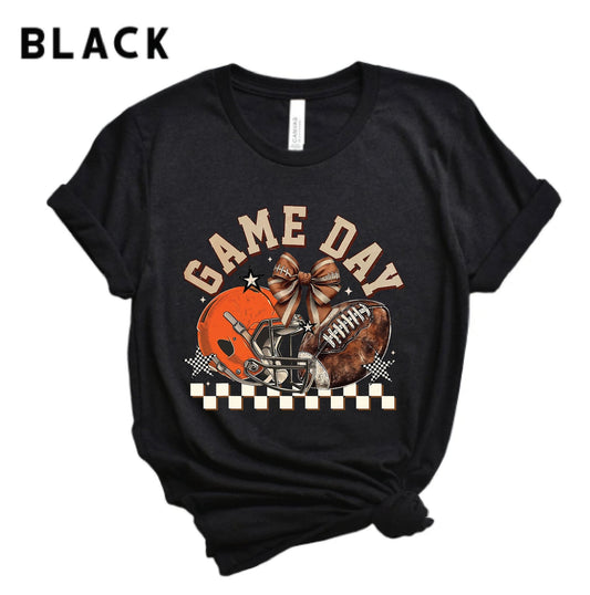 Game Day-helmet, bow, football, checkered | Football | Sports