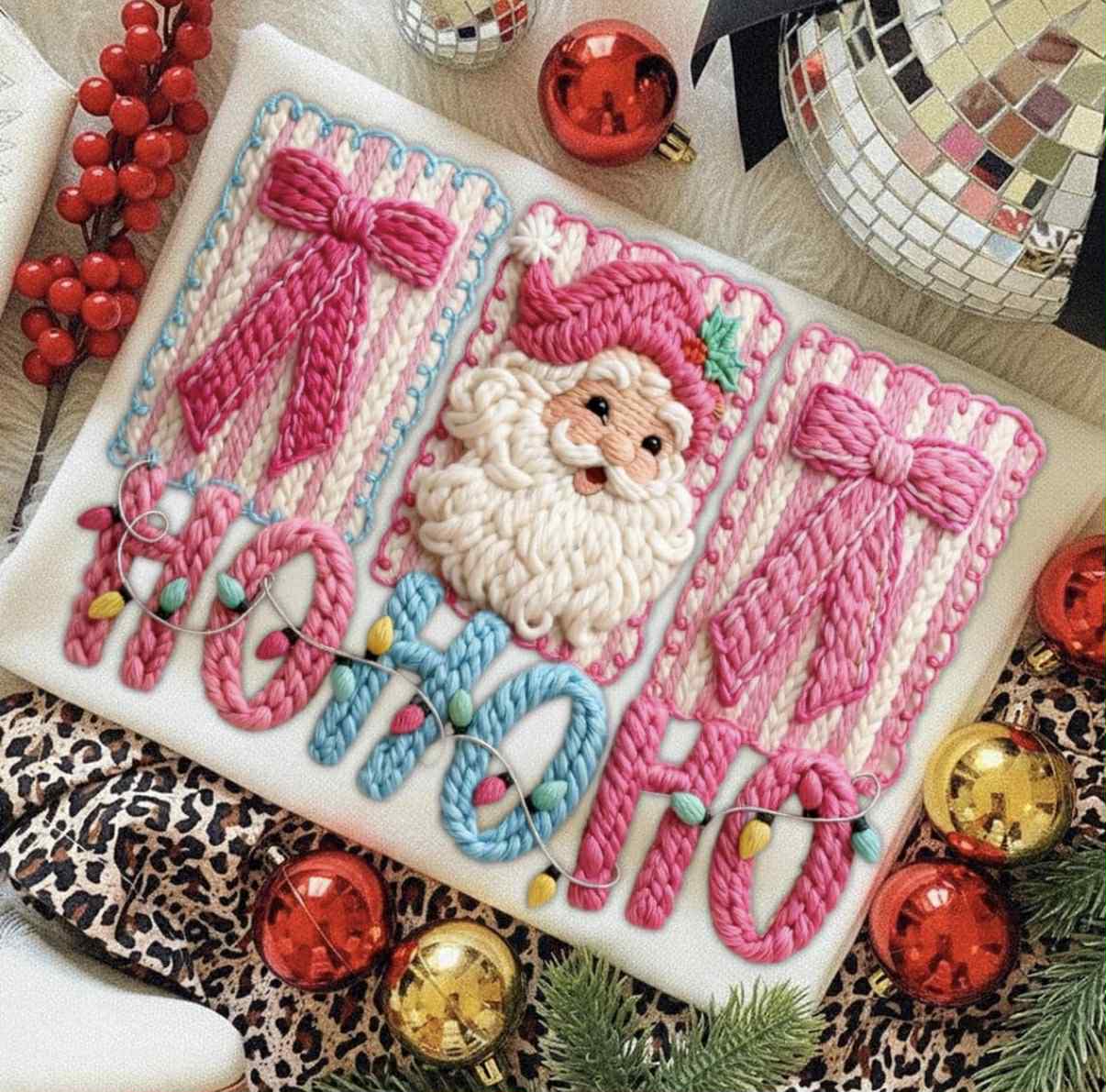 Faux Embroidery-HoHoHo Santa Claus | Christmas | Holiday
