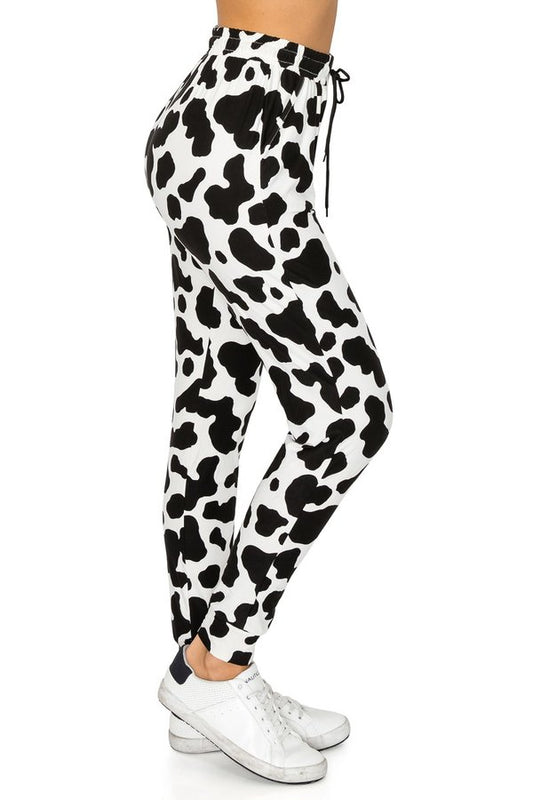 B&W Cow print | BUTTERY SOFT | JOGGERS