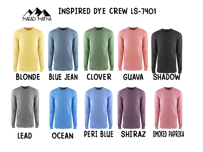 Long Sleeve Inspired Dye Crew-7401