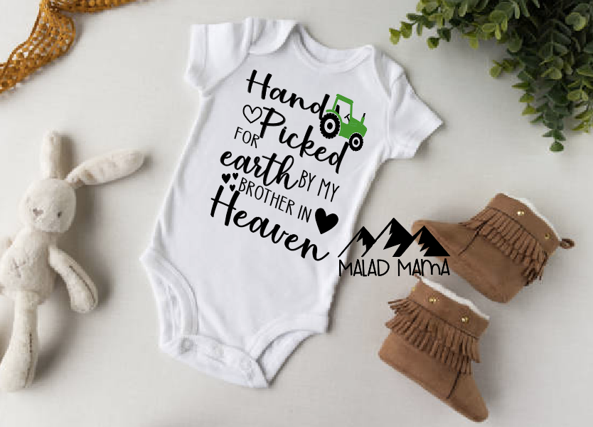 Handpicked for Earth by my brother in heaven | Baby Onesie
